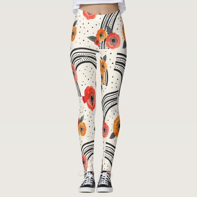 Fette Zitronenscheibenstreifen (2) Leggings (Vorderseite)