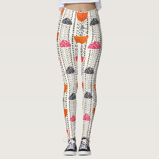 Fette Zitronenscheibenstreifen (4) Leggings (Vorderseite)