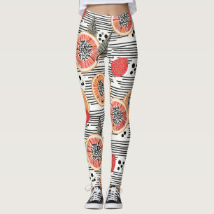 Fette Zitronenscheibenstreifen (7) Leggings