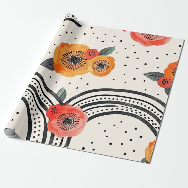 Fette Zitronenscheibenstreifen (9) Geschenkpapier (Ungerollt)