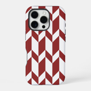 Fette Zwei-Ton-Pfeil-Chevron-Streifen Rot Weiß iPhone 16 Pro Hülle