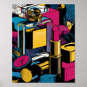 Fetter 60er-Jahre-Style Pop-Art: Gold-Glamour-Flac Poster