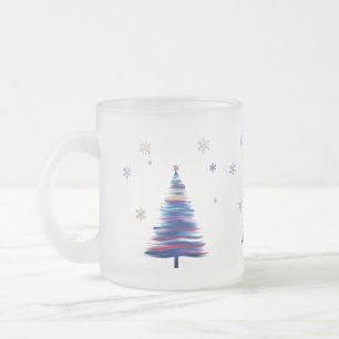 Fetter abstrakter Pinselstrich Winterbaum Mattglastasse