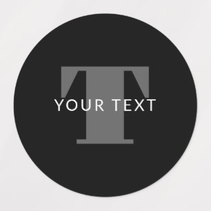 Fetter bearbeitbarer Text   Schwarz Weiß & Grau Etiketten