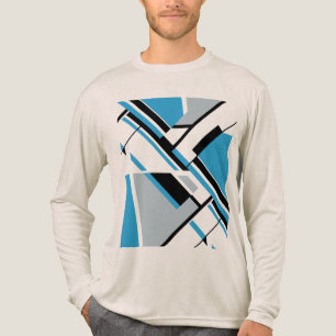 Fetter Diagonale Blau Schwarz Grau MCM Look Abstra Tri-Blend Shirt