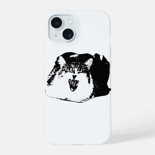 Fetter Fall, Katze Markierung iPhone 15 Hülle (Rückseite)