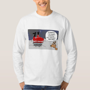 Fetter gehafteter Weihnachtstanzen-Cartoon Sankt T-Shirt