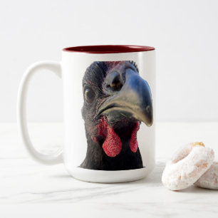 Fetter Hühnerbecher - Hennen schauen dich an!  Zweifarbige Tasse