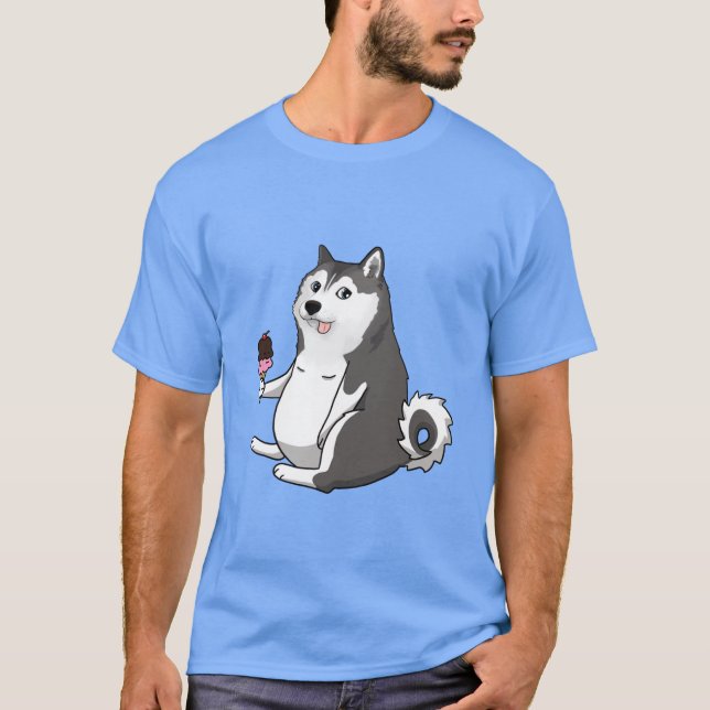 fetter Husky-Doge-Meme T-Shirt (Vorderseite)