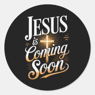 Fetter Jesus Kommt Bald Christliche Kleidung Runder Aufkleber