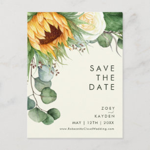 Fetter Land Sonnenblume Hellgelb Save The Date Einladungspostkarte