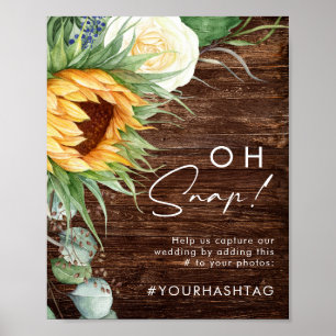 Fetter Land Sonnenblume Holz Oh Snap Hashtag Poster