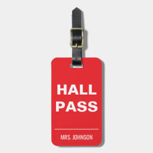 Fetter Lehrer-Hall-Pass – Klassenzimmer-Management Gepäckanhänger
