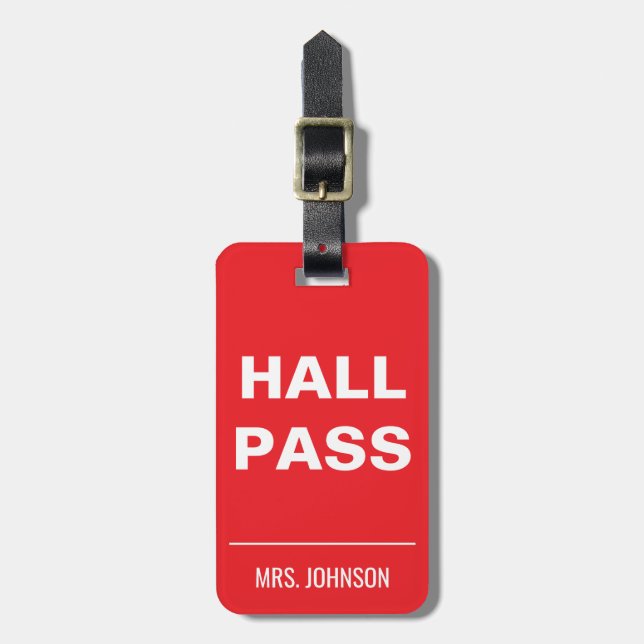 Fetter Lehrer-Hall-Pass – Klassenzimmer-Management Gepäckanhänger (Vorderseite vertikal)