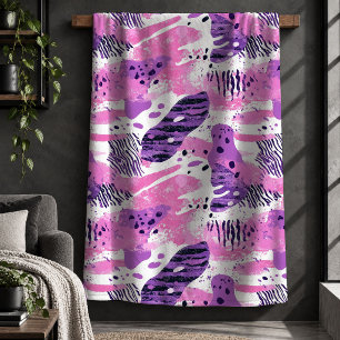 Fetter Leopard Tiger Hot Pink Magenta Decke Kunst Sherpadecke