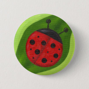 Fetter Marienkäferknopf Button