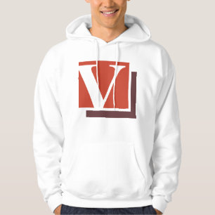 Fetter minimalist Buchstabe V Monogramm Hoodie