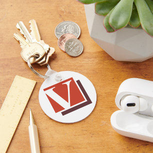 Fetter minimalist Buchstabe V Monogramm Schlüsselanhänger