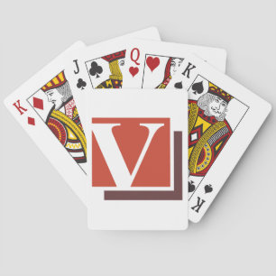 Fetter minimalist Buchstabe V Monogramm Spielkarten