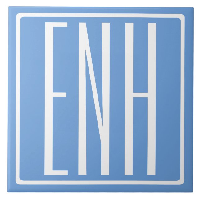 Fetter moderner 3-Anfangs-Buchstaben Monogramm | S Fliese (Vorderseite)