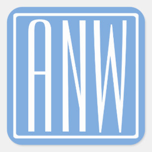 Fetter moderner 3-Anfangs-Buchstaben-Monogramm   S Quadratischer Aufkleber