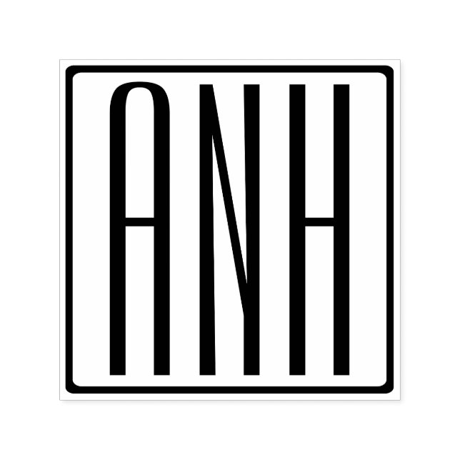 Fetter Moderner 3 Anfangsbuchstaben Monogramm Permastempel (Design)