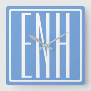 Fetter Moderner 3 Anfangsbuchstaben Monogramm Sa Quadratische Wanduhr