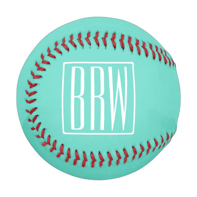 Fetter Moderner 3 Anfangsbuchstaben Monogramm | We Baseball (Vorderseite Links)