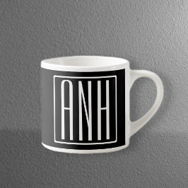 Fetter Moderner 3 Anfangsbuchstaben Monogramm | We Espressotasse
