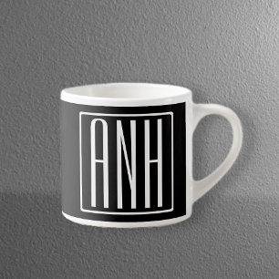 Fetter Moderner 3 Anfangsbuchstaben Monogramm We Espressotasse