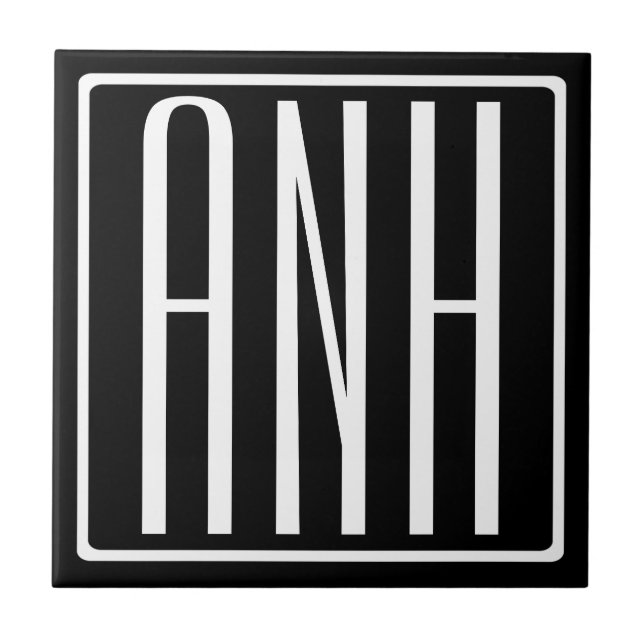 Fetter Moderner 3 Anfangsbuchstaben Monogramm | We Fliese (Vorderseite)