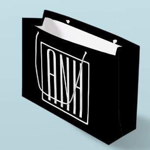 Fetter Moderner 3 Anfangsbuchstaben Monogramm   We Große Geschenktüte