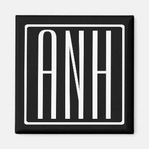 Fetter Moderner 3 Anfangsbuchstaben Monogramm   We Magnet
