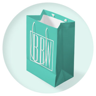 Fetter Moderner 3 Anfangsbuchstaben Monogramm We Mittlere Geschenktüte