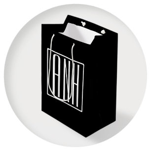 Fetter Moderner 3 Anfangsbuchstaben Monogramm We Mittlere Geschenktüte