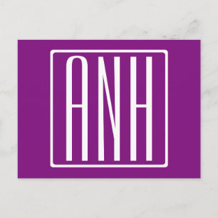 Fetter Moderner 3 Anfangsbuchstaben Monogramm We Postkarte