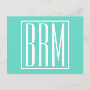 Fetter Moderner 3 Anfangsbuchstaben Monogramm We Postkarte