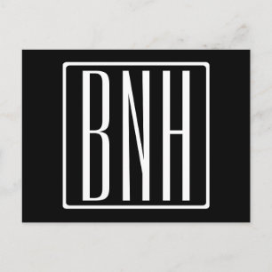 Fetter Moderner 3 Anfangsbuchstaben Monogramm   We Postkarte