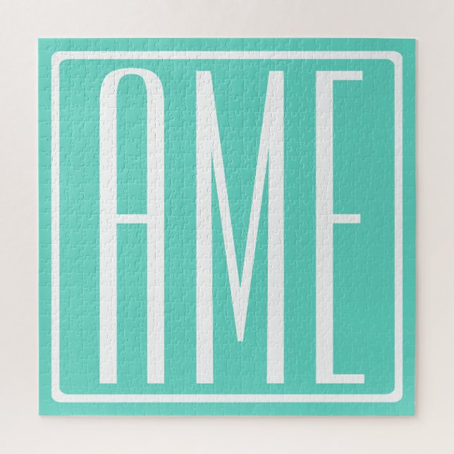 Fetter Moderner 3 Anfangsbuchstaben Monogramm | We Puzzle (Vertikal)