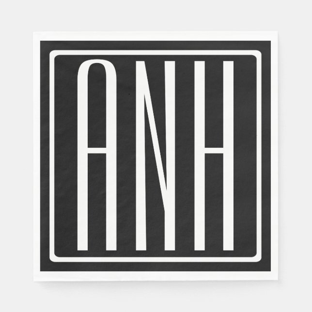 Fetter Moderner 3 Anfangsbuchstaben Monogramm | We Serviette (Vorderseite)