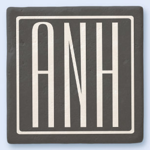 Fetter Moderner 3 Anfangsbuchstaben Monogramm We Steinuntersetzer