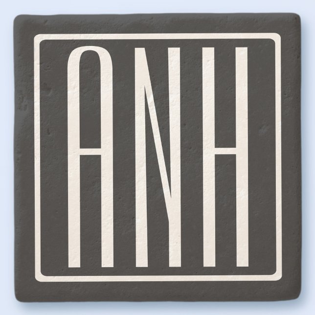 Fetter Moderner 3 Anfangsbuchstaben Monogramm | We Steinuntersetzer (Von Creator hochgeladen)