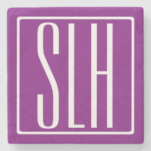 Fetter Moderner 3 Anfangsbuchstaben Monogramm   We Steinuntersetzer