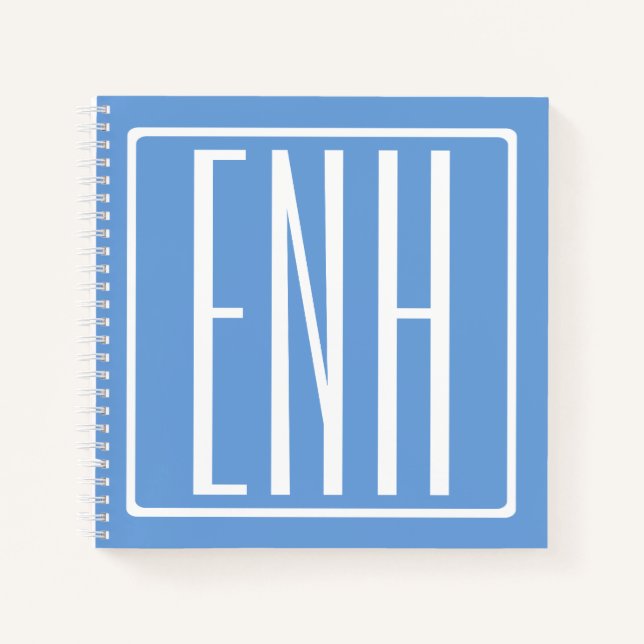Fetter moderner 3-Buchstaben-Monogramm | Sanftes B Notizbuch (Vorderseite)