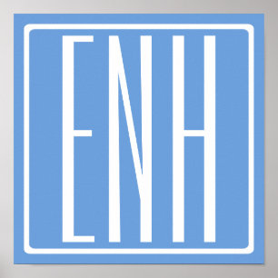 Fetter moderner 3-Buchstaben-Monogramm Sanftes B Poster