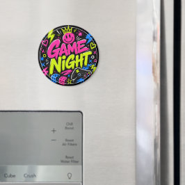 Fetter Neon-Graffiti-Spielenacht-Rundmagnet Magnet