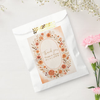 Fetter orangefarbener Blumenkranz Hochzeit Geschenktütchen