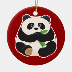 Fetter Panda Keramikornament