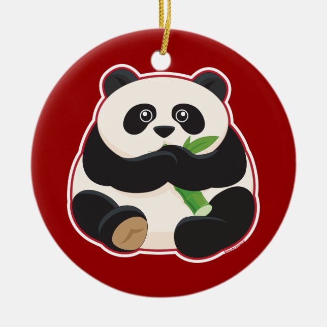 Fetter Panda Keramikornament (Vorne)
