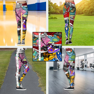 Fetter Pop-Art-Läufer Jogger Leggings